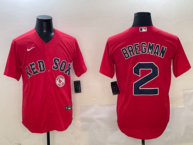 Men Boston Red Sox #2 Bregman Red Game 2025 Nike MLB Jersey style 1->boston red sox->MLB Jersey